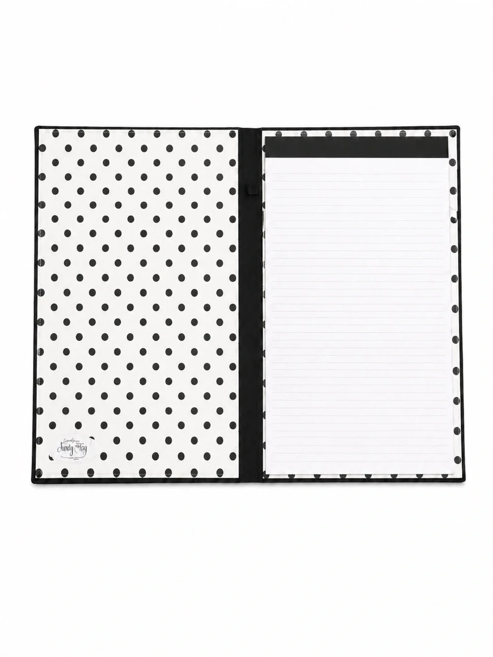 Black Monogram J Padfolio with Lined Notepad